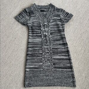 Tiana B. Black and Gray Knit Dress